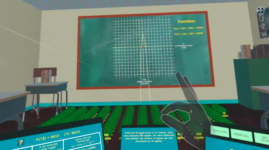Screenshot of the VR Algebra App